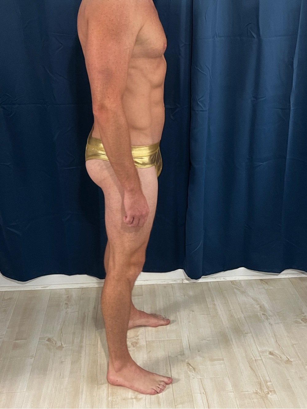 Gold JockMail Metallic Men's Thong - Shiny Supportive Underwear - Picture 3 of 4